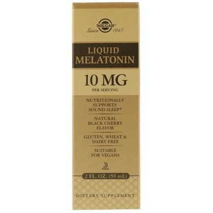 Solgar, 液状メラトニン、ナチュラルブラックチェリー味、10mg、59ml（2fl oz）