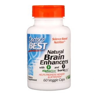 Doctor's Best, AlphaSize®およびSerinAid®配合ナチュラルブレインエンハンサー、植物性カプセル60粒