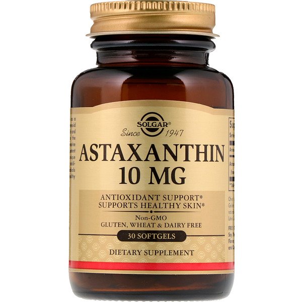 Solgar, アスタキサンチン、 10 mg、 30ソフトジェル