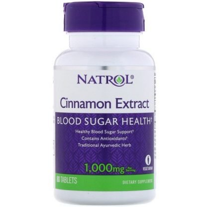 Natrol, シナモンエキス、1000mg、80錠