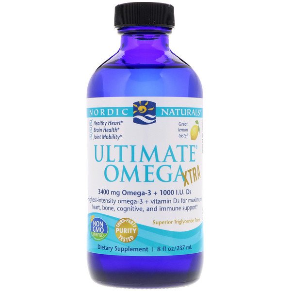 Nordic Naturals, Ultimate Omega Xtra、レモン、 8液量オンス (237 ml)