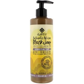 Alaffia, Authentic African Black Soap, Lavender Ylany Ylang, 16 fl oz (476 ml)