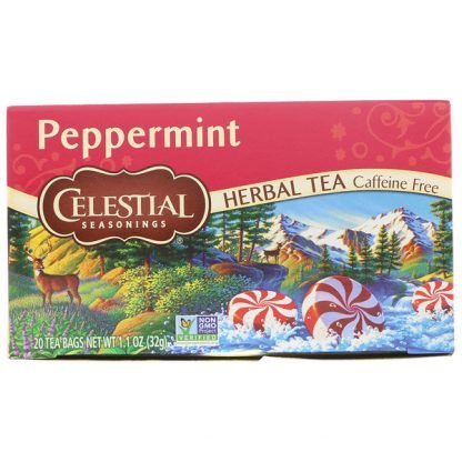 Celestial Seasonings, ハーブティー, ペパーミント, カフェインフリー, 20ティーバック , 1.1 oz (32 g)