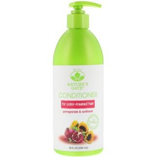 Nature's Gate, ザクロ & ヒマワリコンディショナー、染色した髪用、18液量オンス (532 ml)