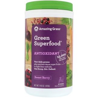 Amazing Grass, グリーンスーパーフード、酸化防止成分、スウィートベリー、14.8 oz (420 g)