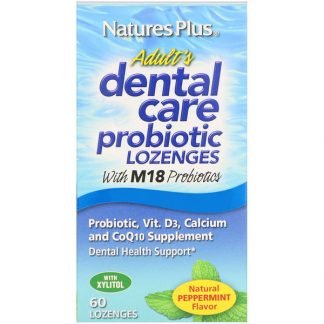 Nature's Plus, 大人用デンタルケアプロバイオティック、天然ペパーミント風味、トローチ60粒