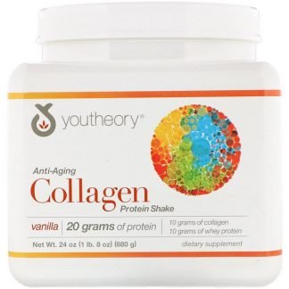 Youtheory, Collagen Protein Shake, Vanilla, 24 oz (680 g)