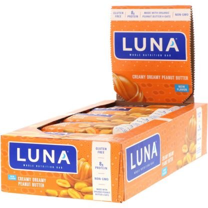 Clif Bar, Luna, Creamy Dreamy Peanut Butter, 15 Bars, 1.69 oz (48 g) Each