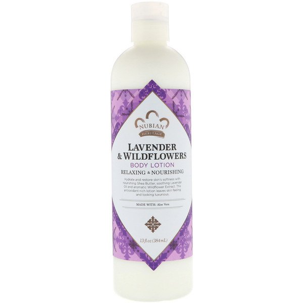 Nubian Heritage, ボディローション、ラベンダー&ワイルドフラワー、13 fl oz (384 ml) (Discontinued Item)