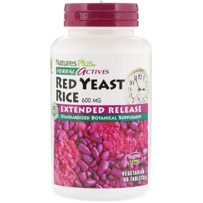 Nature's Plus, ハーバル・アクティブス, 紅麩, 600 mg, 60 錠