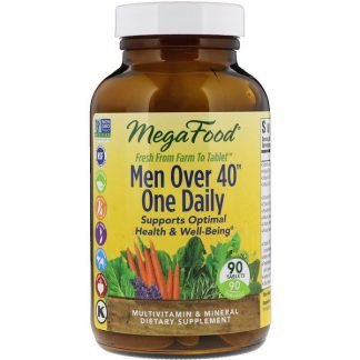MegaFood, メンオーバー 40 （40歳以上の男性向け）ワンデイリー、鉄分不使用、90 錠