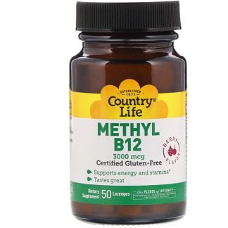 Country Life, Methyl B12, Berry Flavor, 3,000 mcg, 50 Lozenges