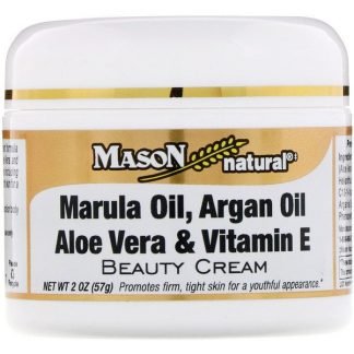 Mason Natural, マルラオイル、アルガンオイル・アロエベラ、ビタミンE美容クリーム、2オンス（57g）