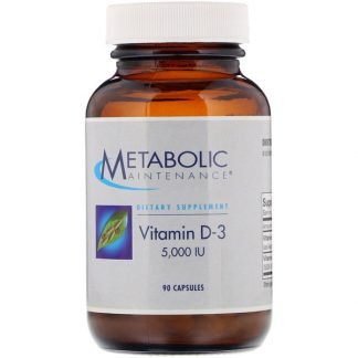 Metabolic Maintenance, ビタミン D-3, 5,000 IU, 90 カプセル
