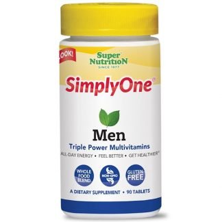 Super Nutrition, SimplyOne、男性用、トリプル パワー マルチビタミン、90錠