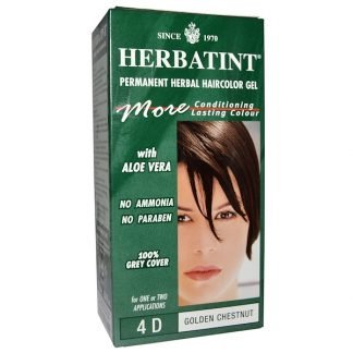 Herbatint, パーマネント・ハーバルヘアカラージェル, 4D ゴールデン・チェストナット, 4.56 液量オンス (135 ml)