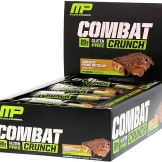 MusclePharm, コンバットクランチバー チョコレートピーナッツバターカップ 12バー入り