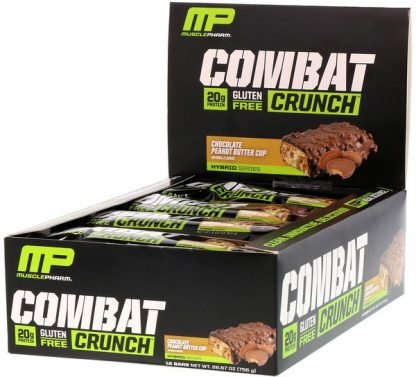 MusclePharm, コンバットクランチバー チョコレートピーナッツバターカップ 12バー入り