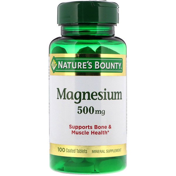 Nature's Bounty, マグネシウム、 ハイポテンシー、 500mg、 100錠