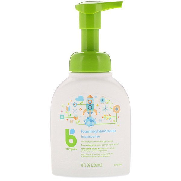 BabyGanics, フォーミングハンドソープ、無香、8液量オンス (236 ml)