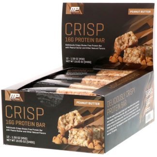 MusclePharm, コンバットクリスププロテインバー、ピーナツバター、12本、各1.59オンス (45 g) (Discontinued Item)