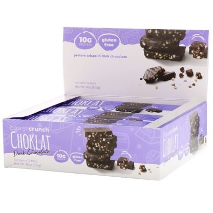 BNRG, パワークランチ® プロテインエネルギーバー, チョコラット, ダークチョコレート, 12 本, 各 1.54 オンス (43 g)