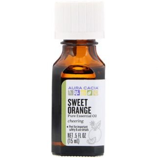 Aura Cacia, Pure Essential Oil, Sweet Orange, .5 fl oz (15 ml)