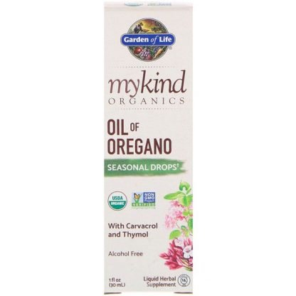Garden of Life, マイカインドオーガニック、オレガノオイル、季節的な悩みをサポートするドロップ、30 ml（1 fl oz）