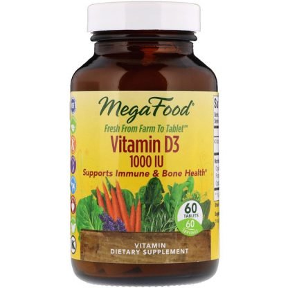 MegaFood, ビタミン D3 1000 IU, 60 錠