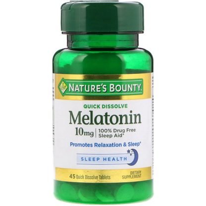 Nature's Bounty, メラトニン、即溶性、10 mg、即溶性錠剤45錠