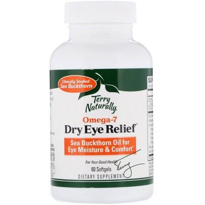 EuroPharma, Terry Naturally, オメガ7ドライアイ緩和剤、60ソフトジェル