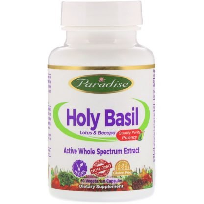 Paradise Herbs, Holy Basil, Lotus & Bacopa, 60 Vegetable Capsules