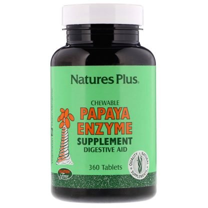 Nature's Plus, チュアブル パパイヤ酵素サプリメント、360 錠