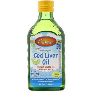 Carlson Labs, Kid's、ノルウェー大豆油、天然レモン味、8.4 fl oz (250 ml)