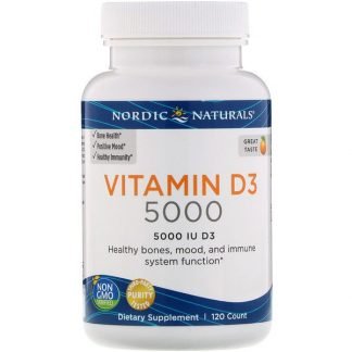 Nordic Naturals, ビタミンD3 5000、オレンジ、5000 IU、120ソフトジェル