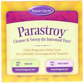 Nature's Secret, パラストロイ、クレンズ & スウィープ ザ・インテスティナル・トラクト(腸管)、2 本入り、各90カプセル