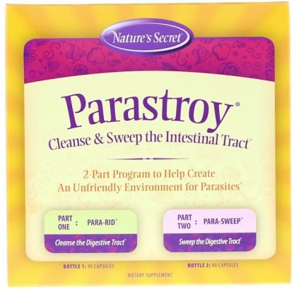 Nature's Secret, パラストロイ、クレンズ & スウィープ ザ・インテスティナル・トラクト(腸管)、2 本入り、各90カプセル