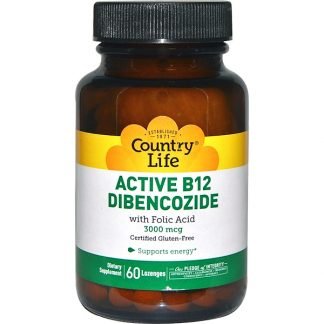 Country Life, アクティブB12アデノシルコバラミン（Dibencozide）, 3,000 mcg, 60トローチ