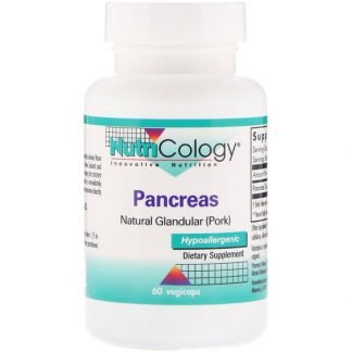 Nutricology, パンクリース、ナチュラル・グランデュラー（ポーク）、60ベジカプセル錠