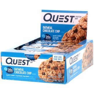 Quest Nutrition, Quest Protein Bar, Oatmeal Chocolate Chip, 12 Bars, 2.12 oz (60 g) Each