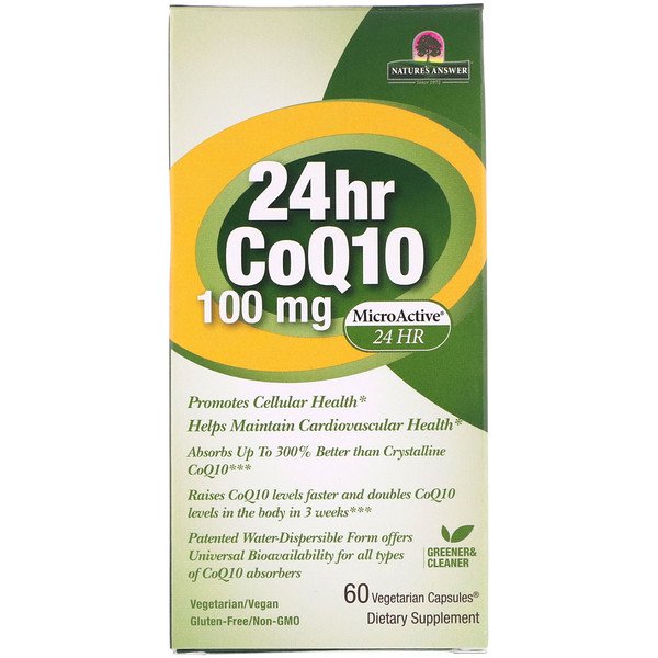 Genceutic Naturals, 24時間CoQ10、100mg、植物性カプセル60粒