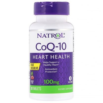 Natrol, コエンザイムQ-10、速溶性、チェリー風味、100mg、30錠