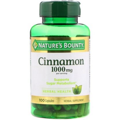 Nature's Bounty, Cinnamon, 1,000 mg, 100 Capsules