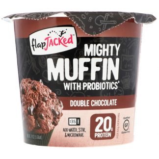 FlapJacked, プロバイティクス入りマイティー・マフィン, ダブルチョコレート, 55 g