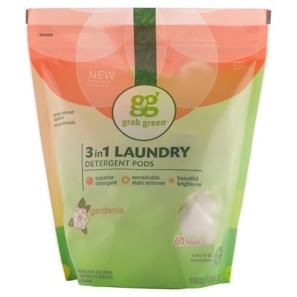Grab Green, 3イン1ランドリーディタージェントポッド、クチナシ、60個、1,080 g