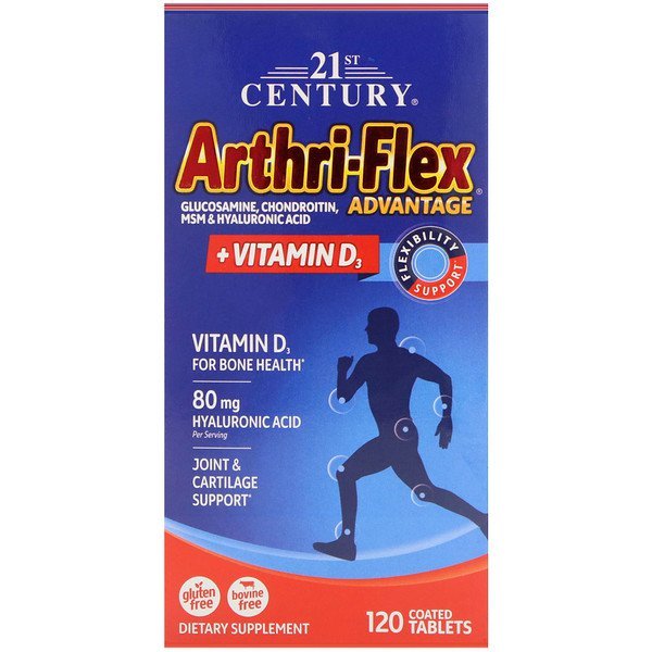 21st Century, アースリフレックス アドバンテージ(Arthri-Flex Advantage), プラス ビタミンD3, 120錠(コーティング錠剤)