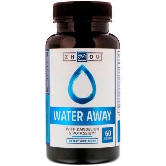 Zhou Nutrition, ウォーターアウェイ（Water Away）シリーズ タンポポ&カリウム、カプセル60錠