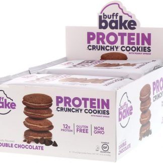 Buff Bake, プロテイン・サンドイッチクッキー、ダブルチョコレート、8個入りパック、各1.79オンス (51 g) (Discontinued Item)