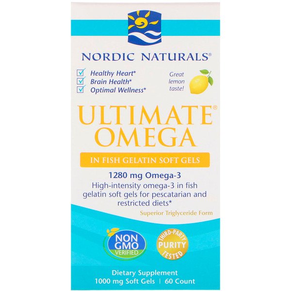 Nordic Naturals, アルティメットオメガ(究極のオメガ)、レモン、1000mg、ソフトゲル60粒