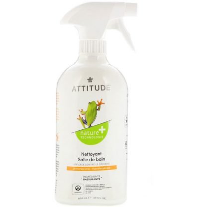 ATTITUDE, 浴室クリーナー、シトラスゼスト、27.1 fl oz (800 ml)